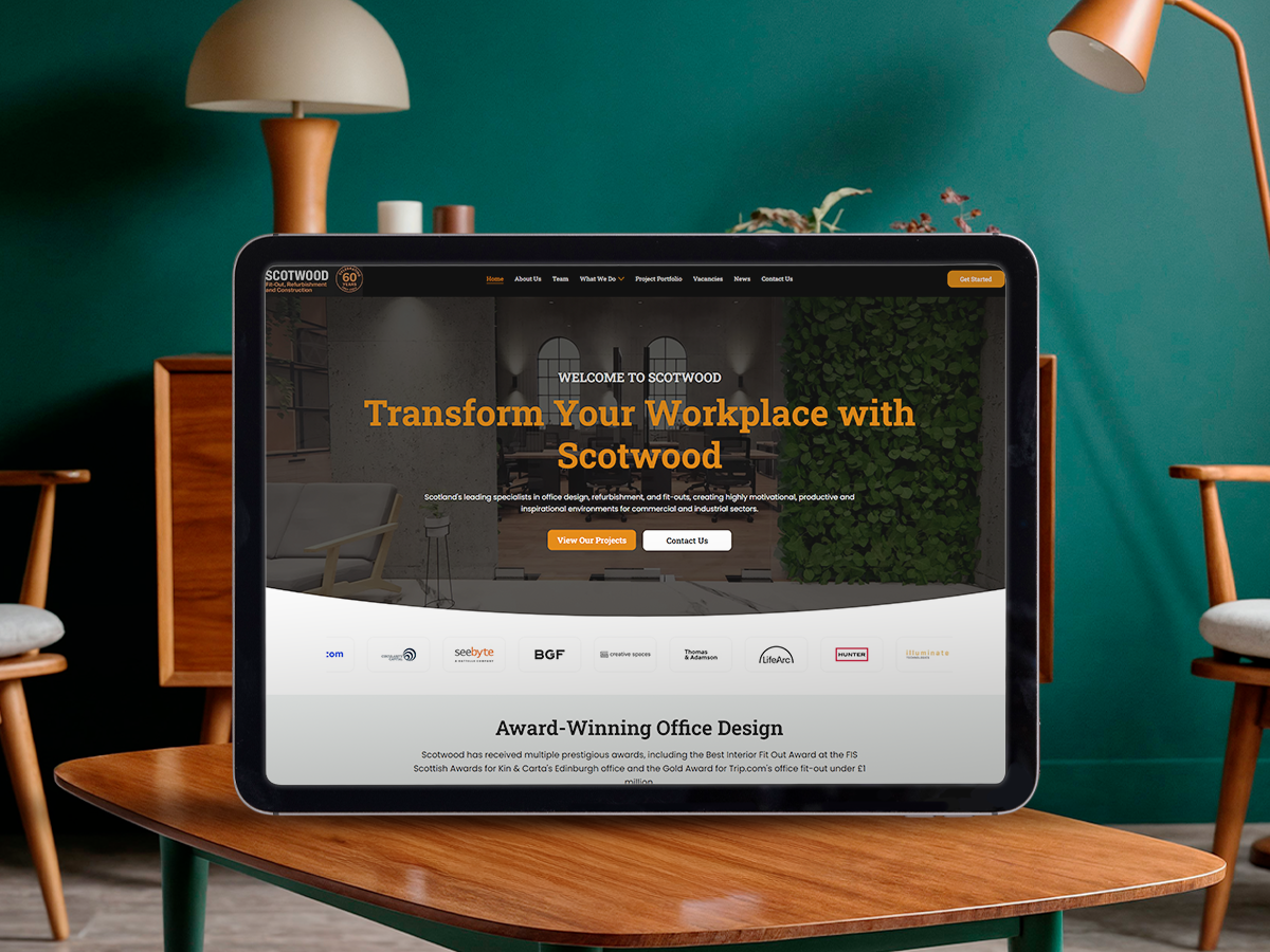 Scotwood Office Design, UK website project